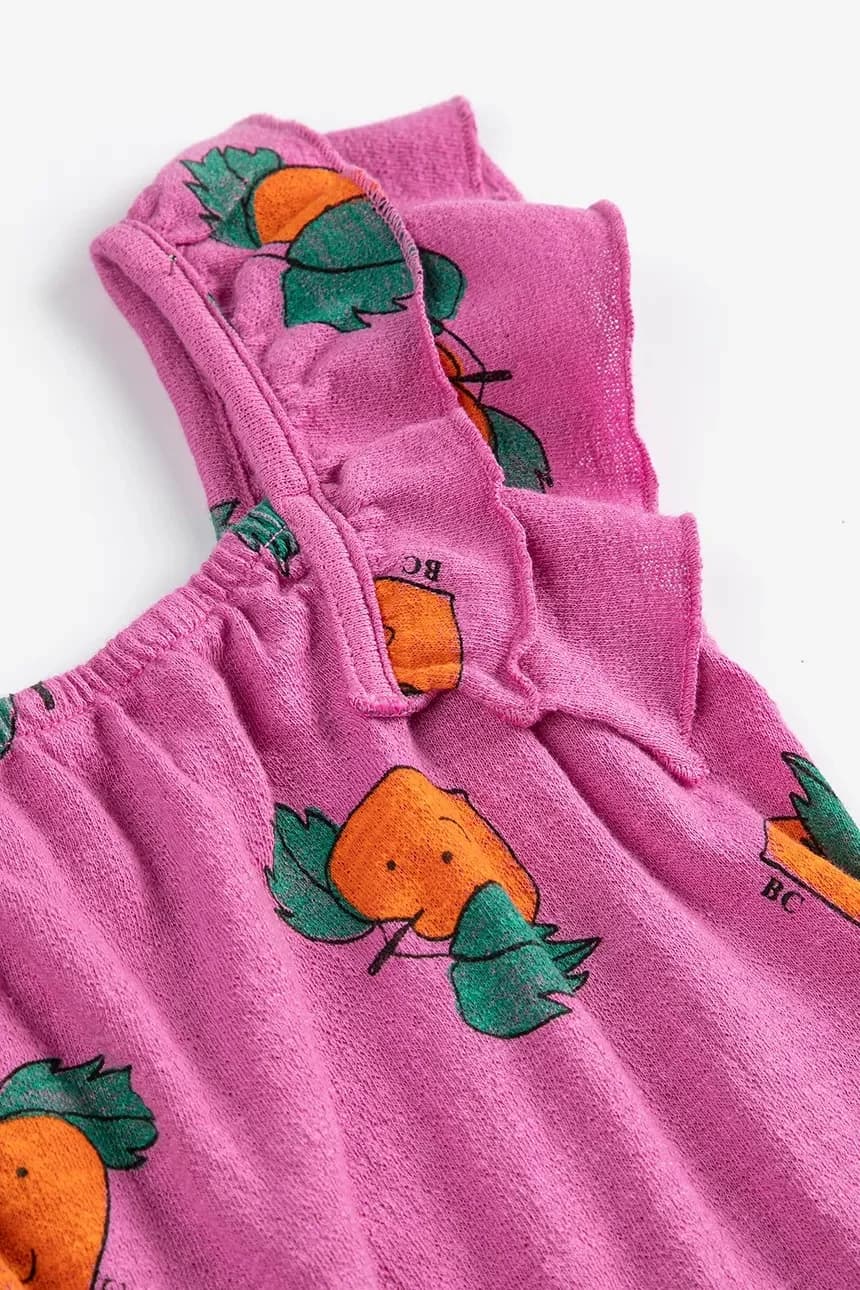 Детское хлопковое платье мандаринового цвета. - фото 4