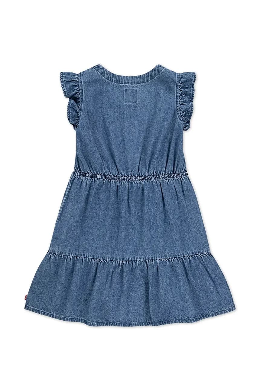 Детское хлопковое платье FLUTTER SLEEVE BUTTON UP D - фото 3