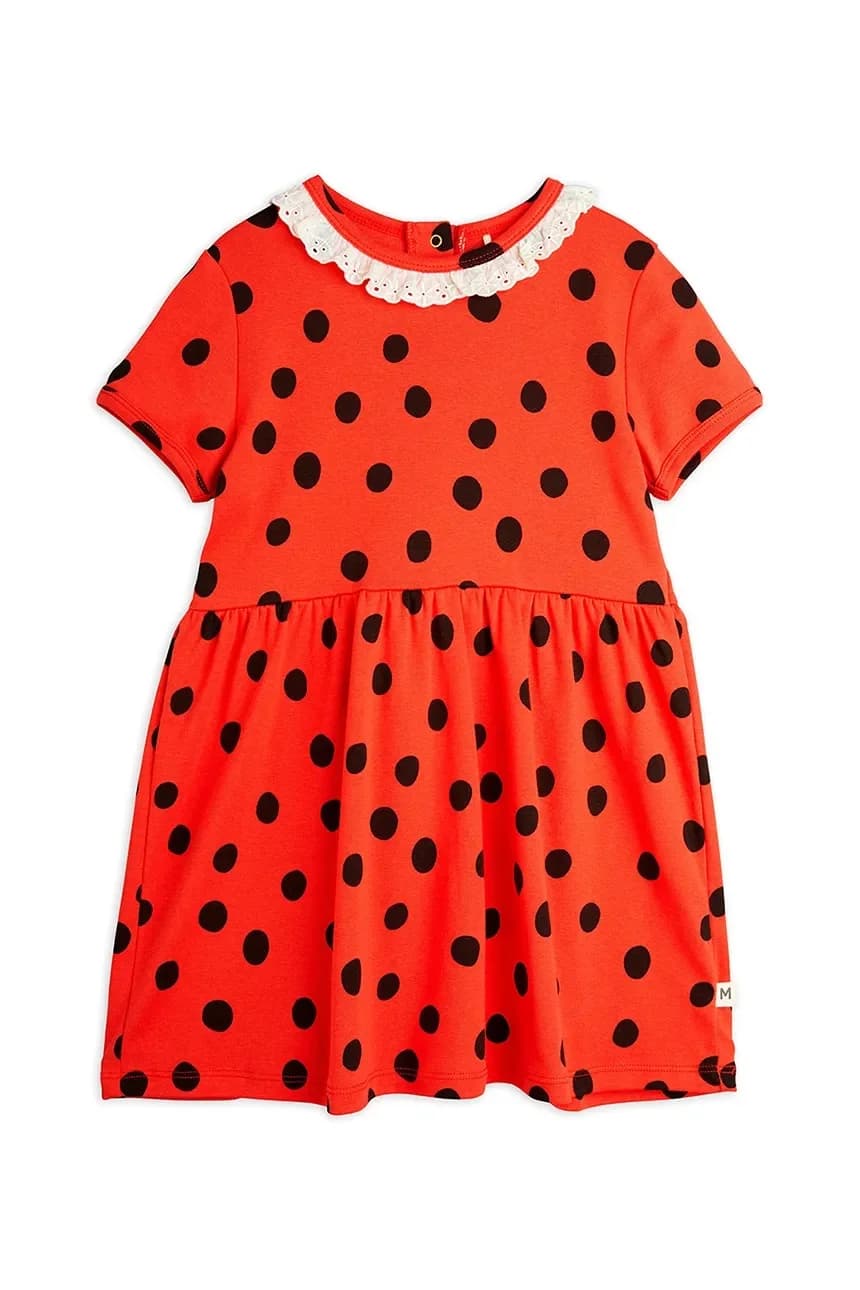 Детское хлопковое платье в горошек - фото 2