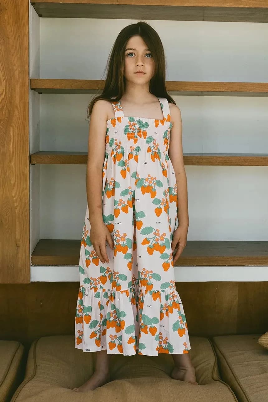 Детское хлопковое платье STRAWBERRIES WOVEN DRESS