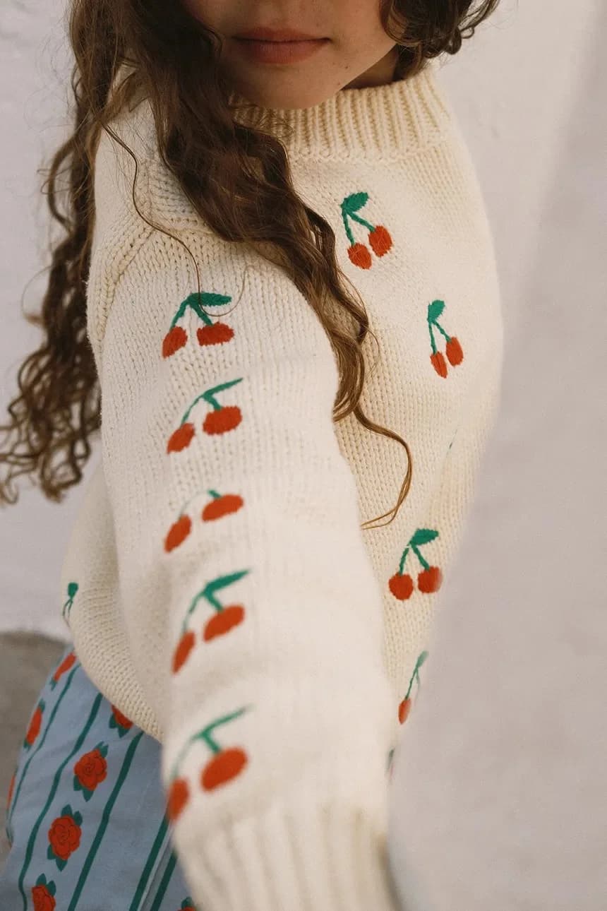 Детский хлопковый свитер MINI CHERRIES SWEATER - фото 5