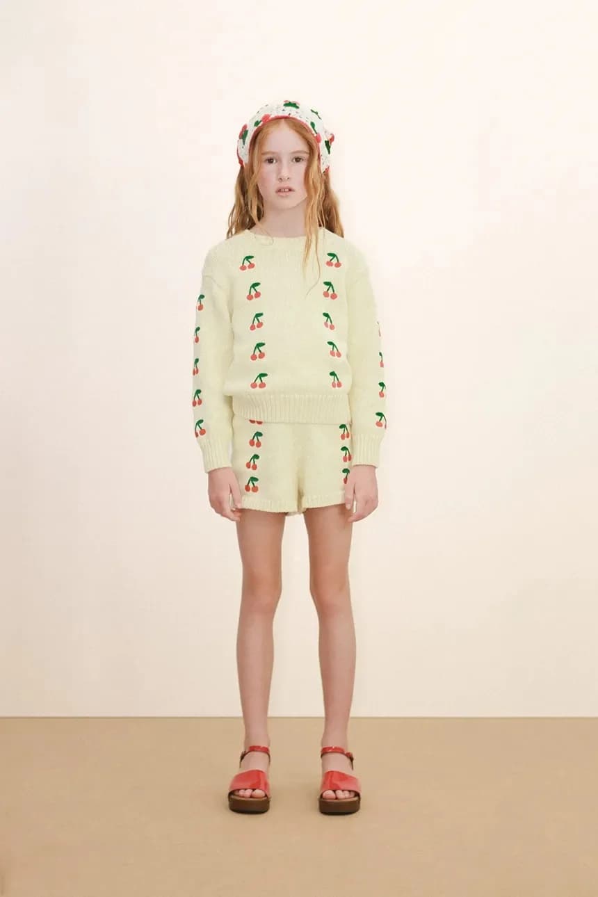 Детский хлопковый свитер MINI CHERRIES SWEATER - фото 6