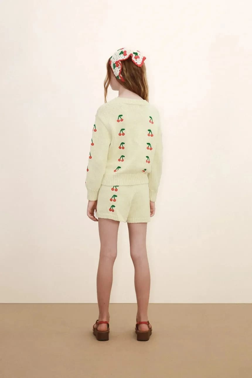 Детский хлопковый свитер MINI CHERRIES SWEATER - фото 7