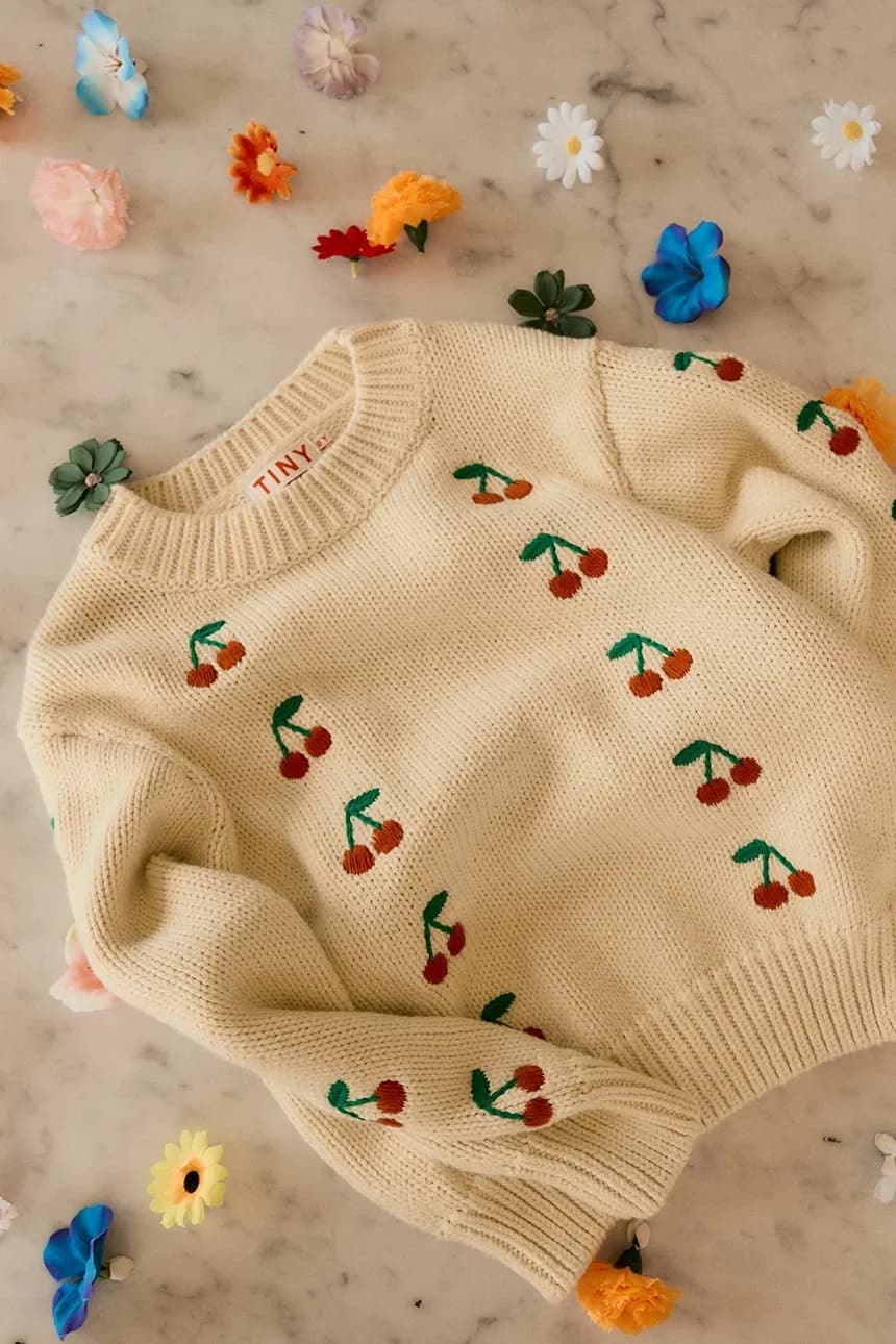 Детский хлопковый свитер MINI CHERRIES SWEATER - фото 8
