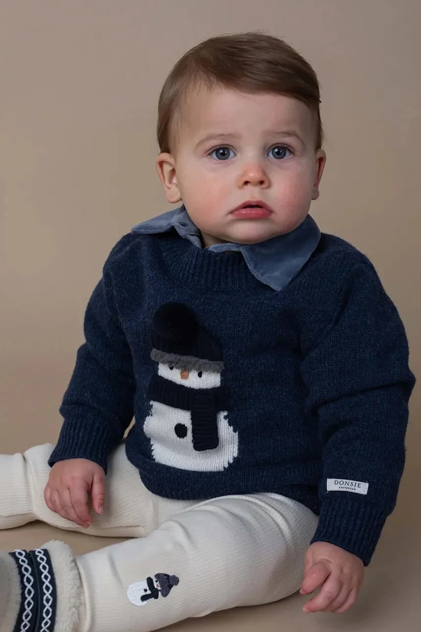 Свитер Denn из мериносовой шерсти Свитер из детской шерсти «Снеговик» - фото 8