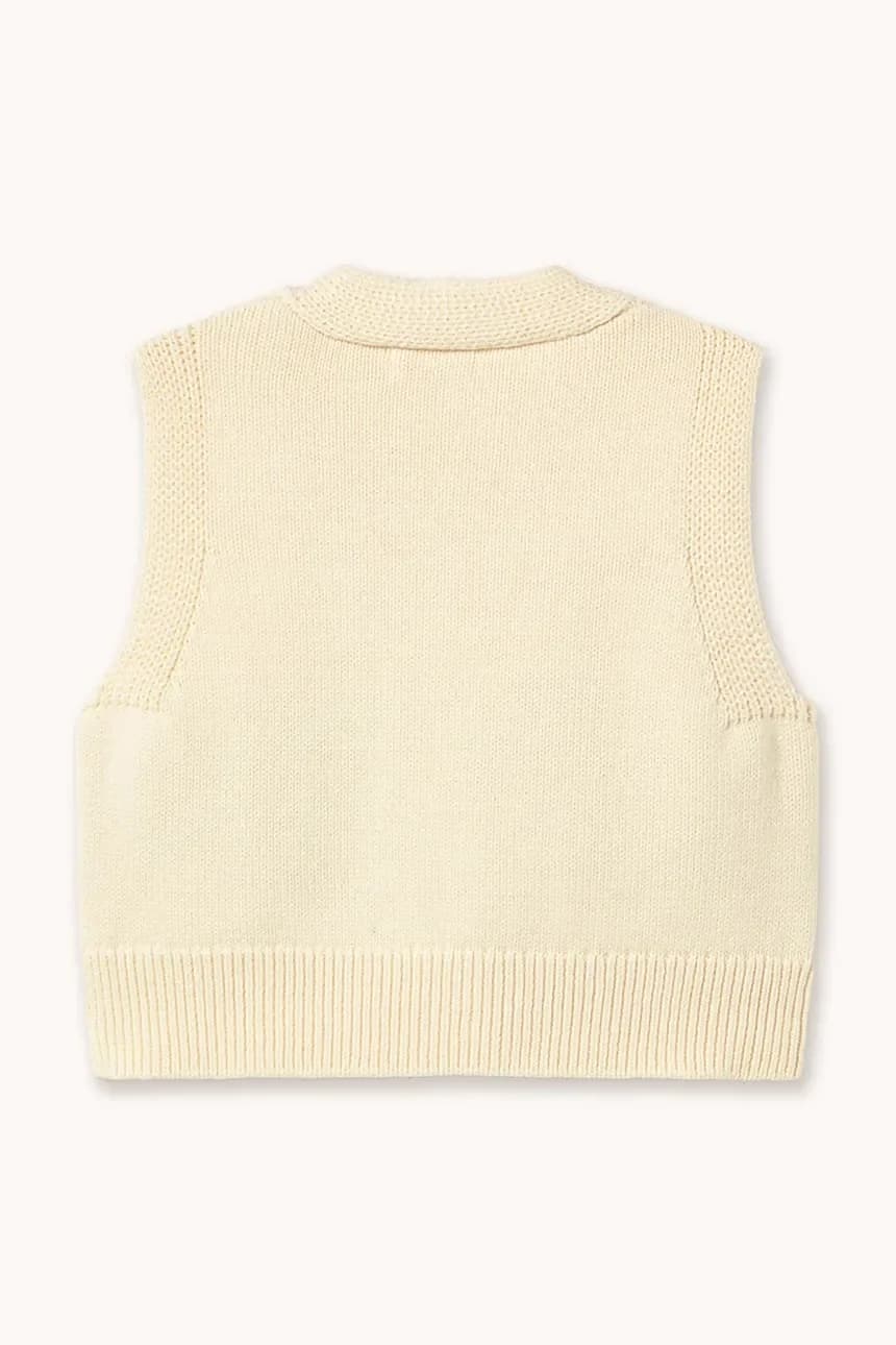 Детский хлопковый жилет ЦВЕТЫ ВЯЗАННЫЙ ЖИЛЕТ - фото 3