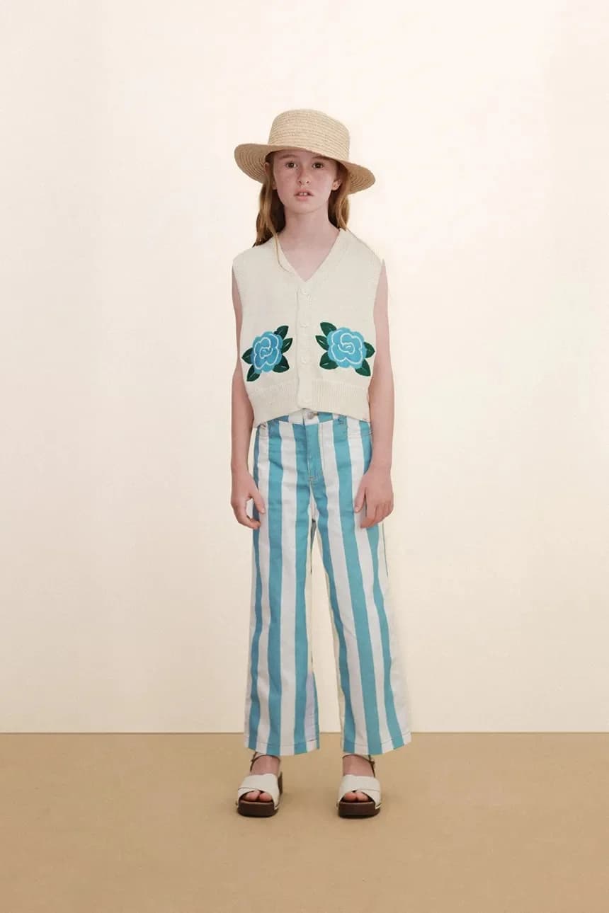 Детский хлопковый жилет ЦВЕТЫ ВЯЗАННЫЙ ЖИЛЕТ - фото 6