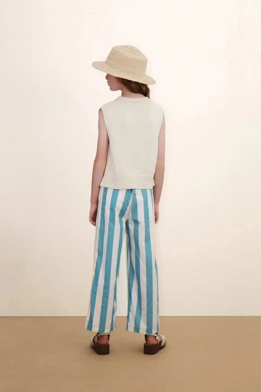 Детский хлопковый жилет ЦВЕТЫ ВЯЗАННЫЙ ЖИЛЕТ - фото 7