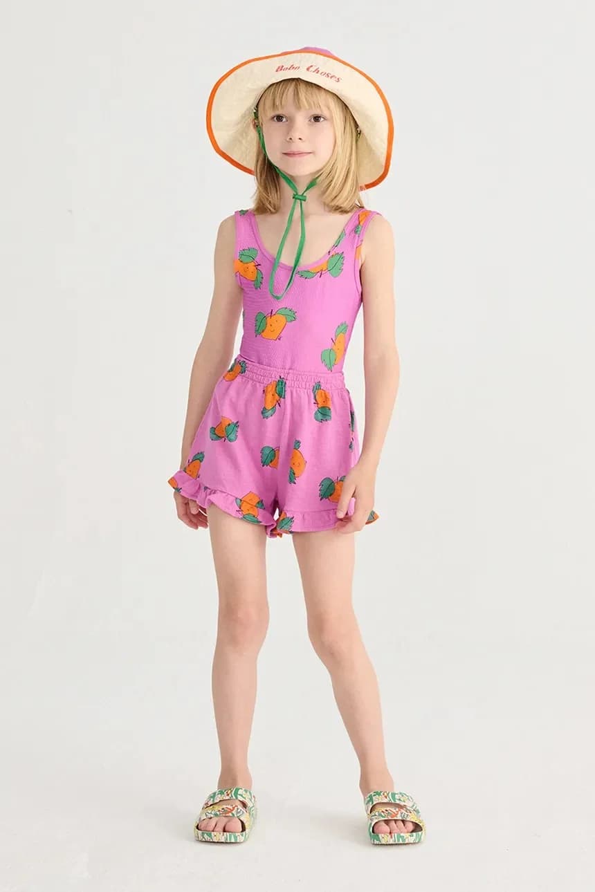 Детские хлопковые шорты мандаринового цвета