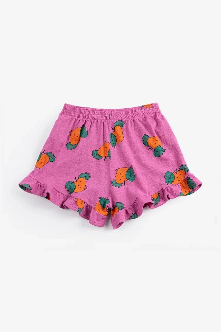 Детские хлопковые шорты мандаринового цвета - фото 3