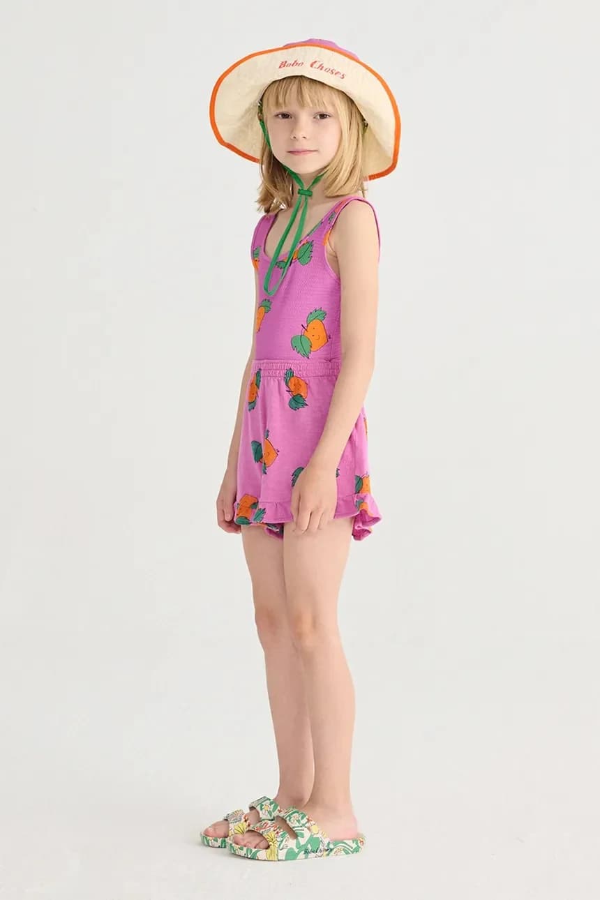 Детские хлопковые шорты мандаринового цвета - фото 5