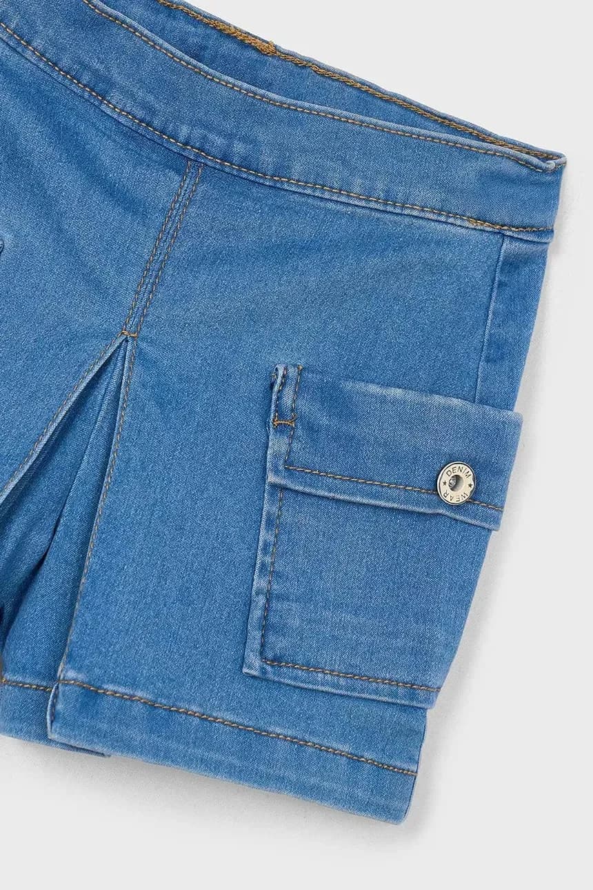 Детские джинсовые шорты карго - фото 3
