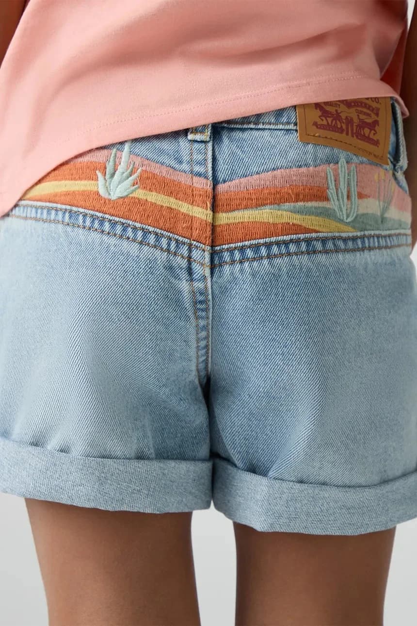 Детские джинсовые шорты MINI MOM SHORT В ВЫШИВКЕ - фото 8