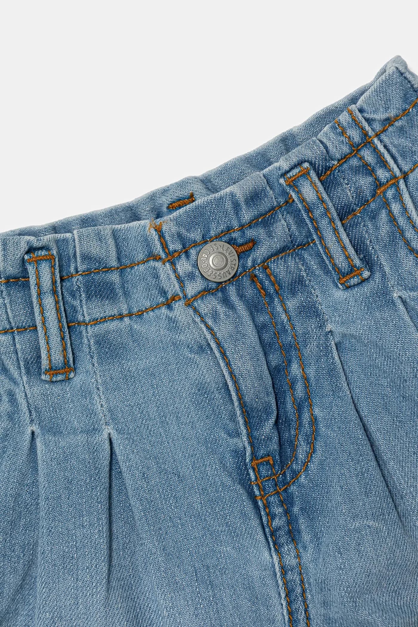 Детские джинсовые шорты PLEAT PAPER BAG SHORT - фото 3