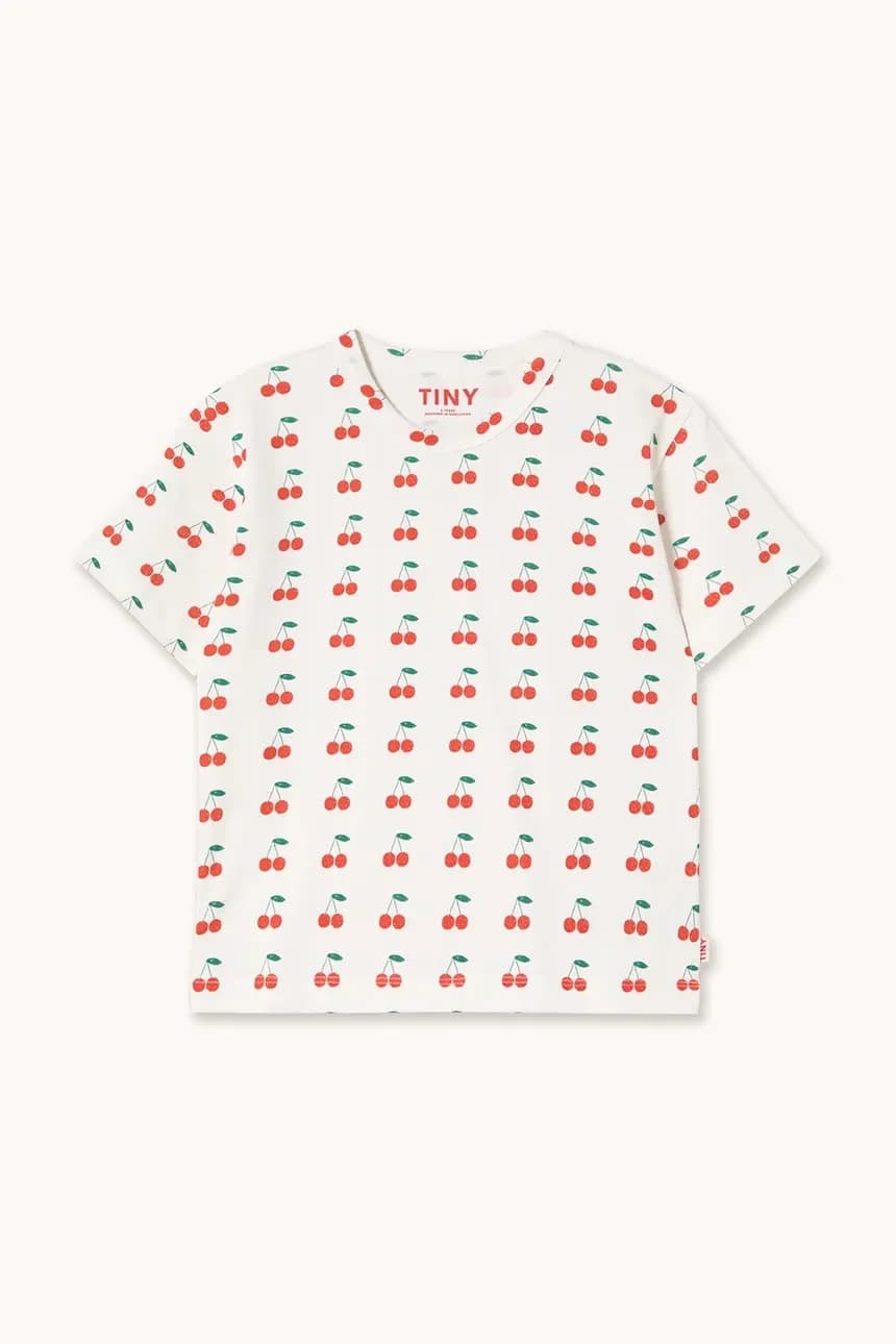 Детская хлопковая футболка CHERRIES KNITTED TEE - фото 2