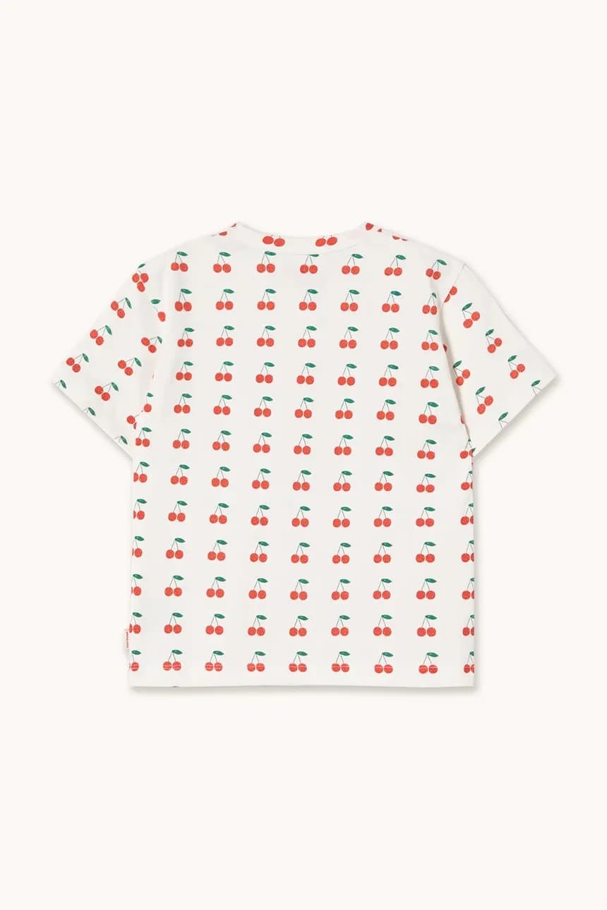 Детская хлопковая футболка CHERRIES KNITTED TEE - фото 3