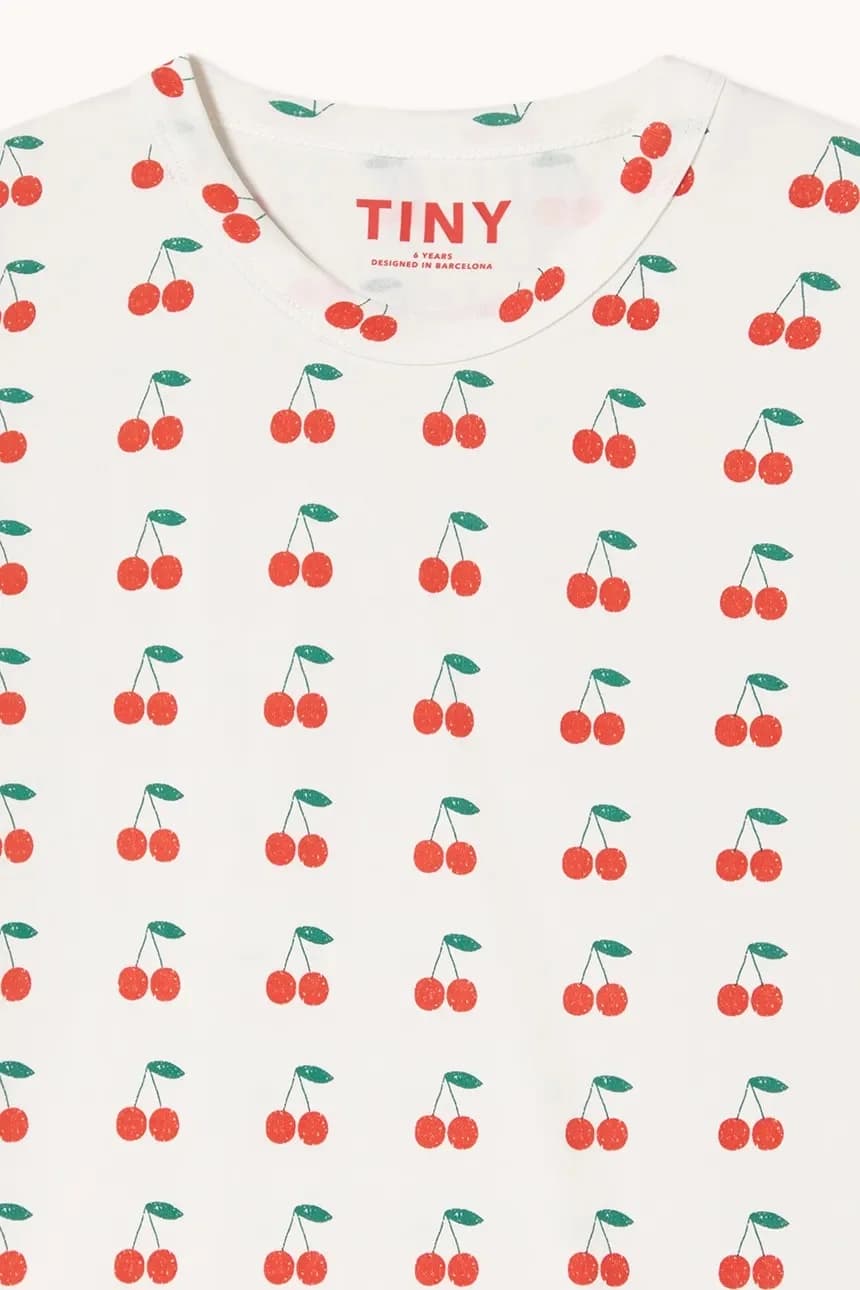 Детская хлопковая футболка CHERRIES KNITTED TEE - фото 4