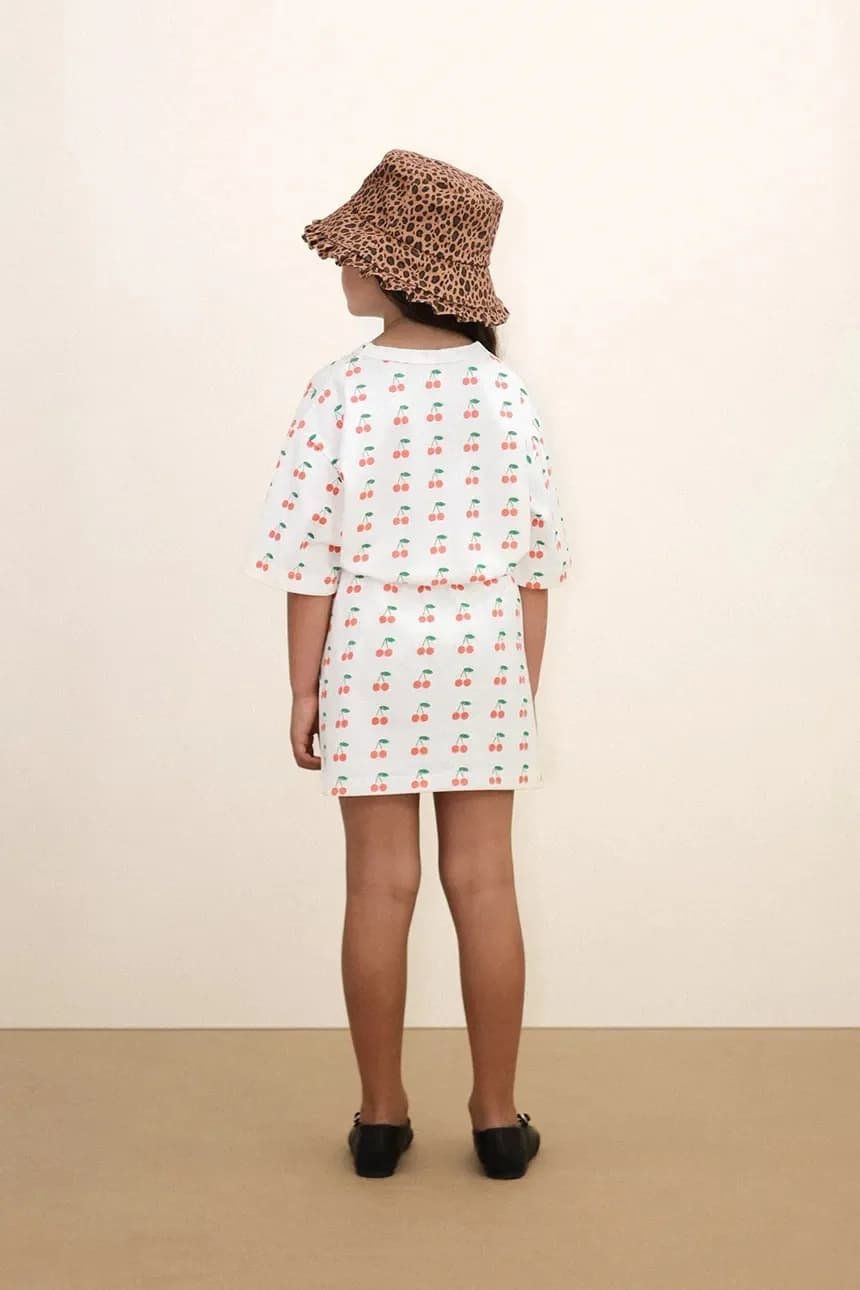 Детская хлопковая футболка CHERRIES KNITTED TEE - фото 5