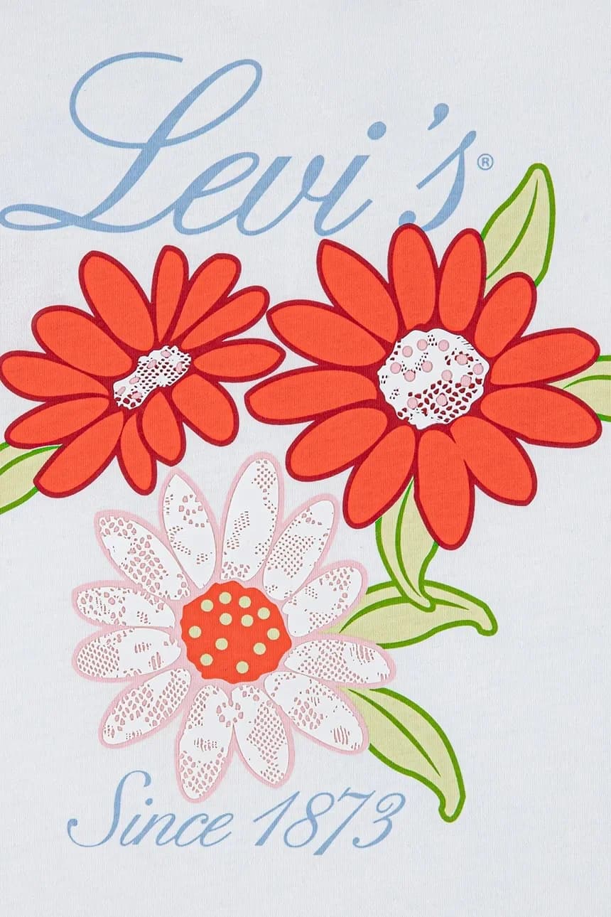 Детская футболка LEVIS FLORAL OVERSIZED TEE - фото 4