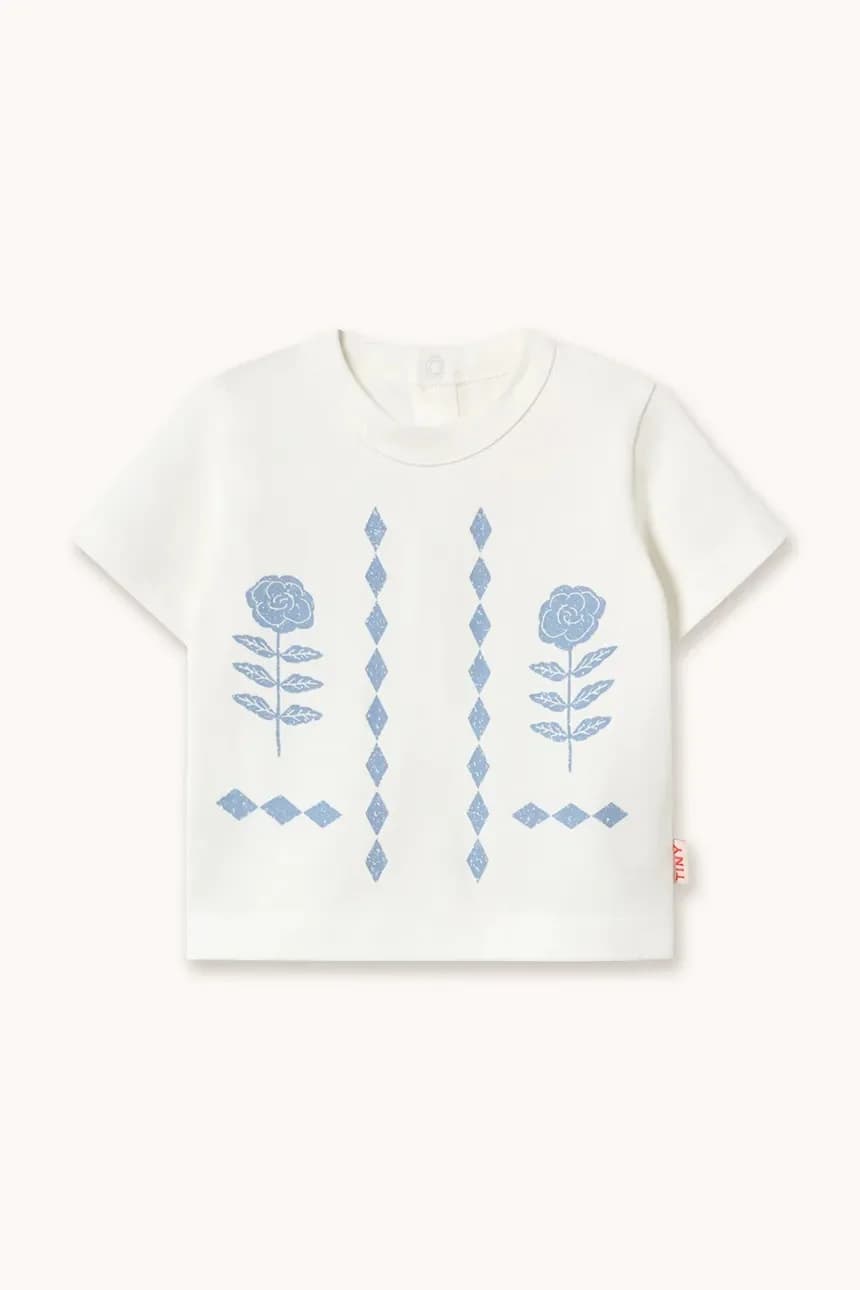 Хлопковая детская футболка С ЦВЕТОЧНЫМ УЗОРОМ И ГРАФИКОЙ ДЕТСКАЯ ФУТБОЛКА