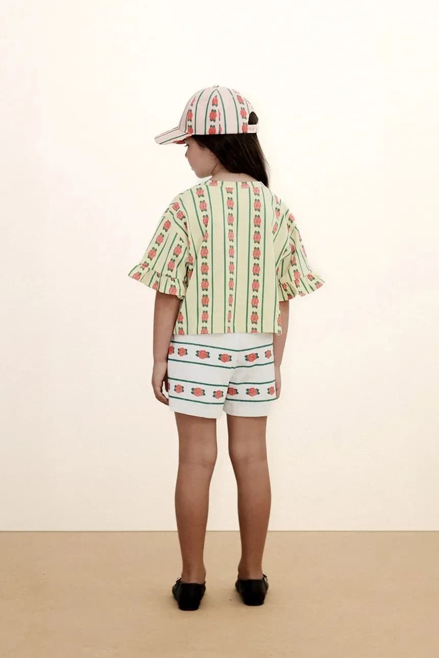 Детская хлопковая футболка ROSE PATTERN CROP TEE - фото 2