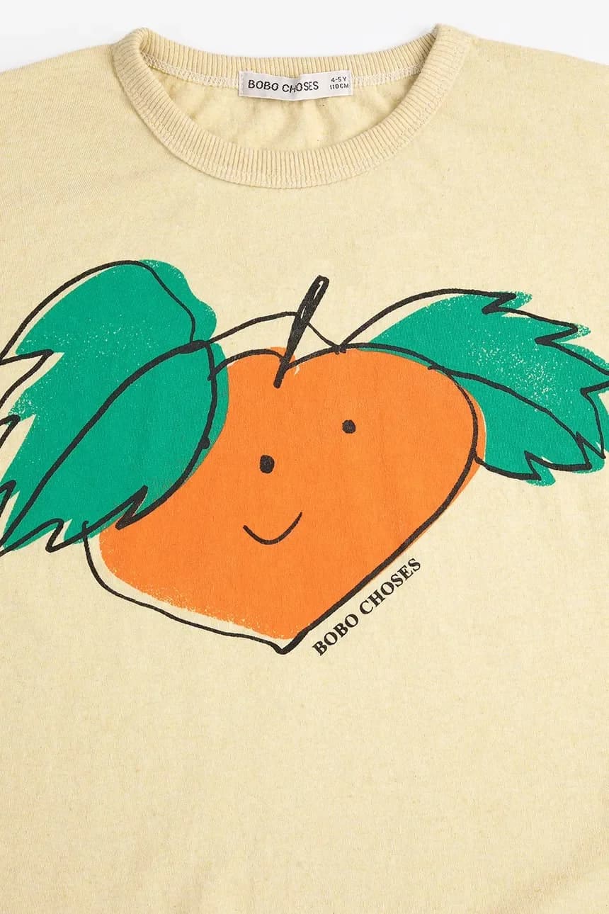 Детская хлопковая футболка мандаринового цвета - фото 3