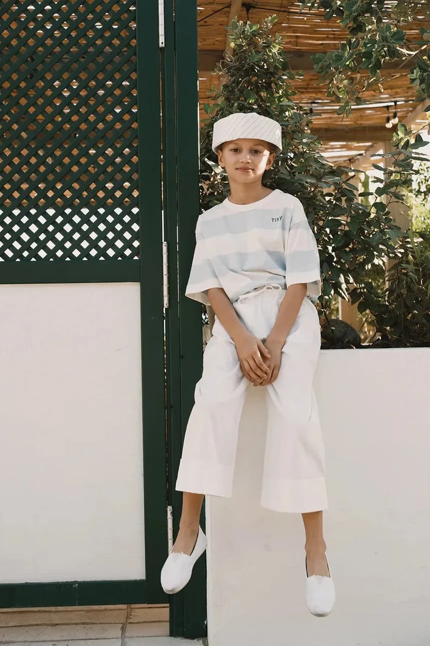 Детская хлопковая футболка STRIPES KNIT TEE - фото 5