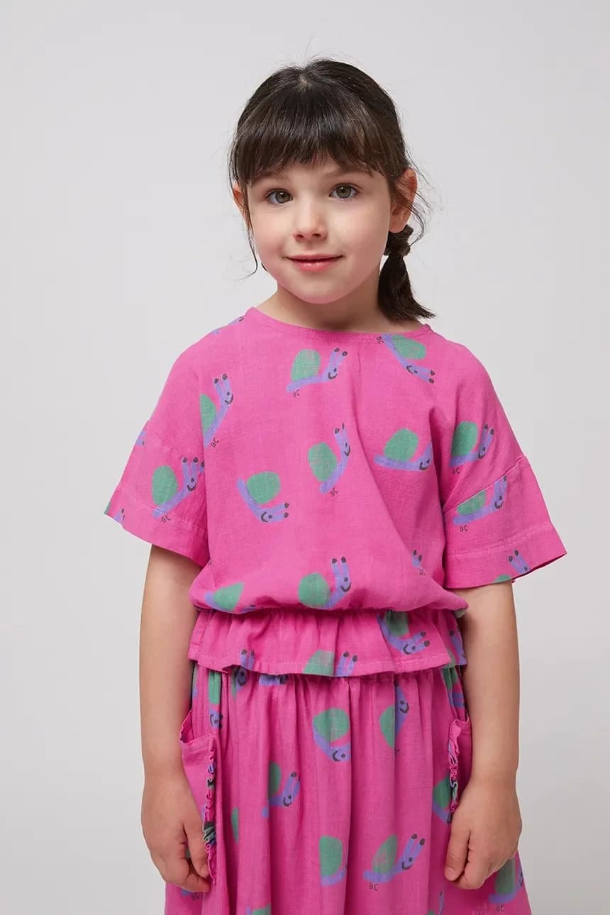 Детская льняная футболка Funny Snail