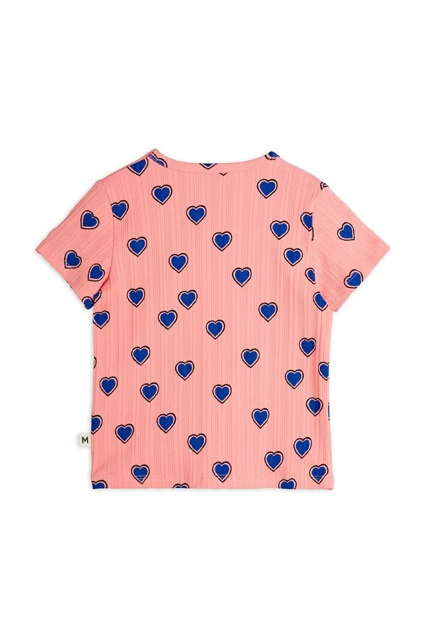 Детская хлопковая футболка с контурными сердечками - фото 3