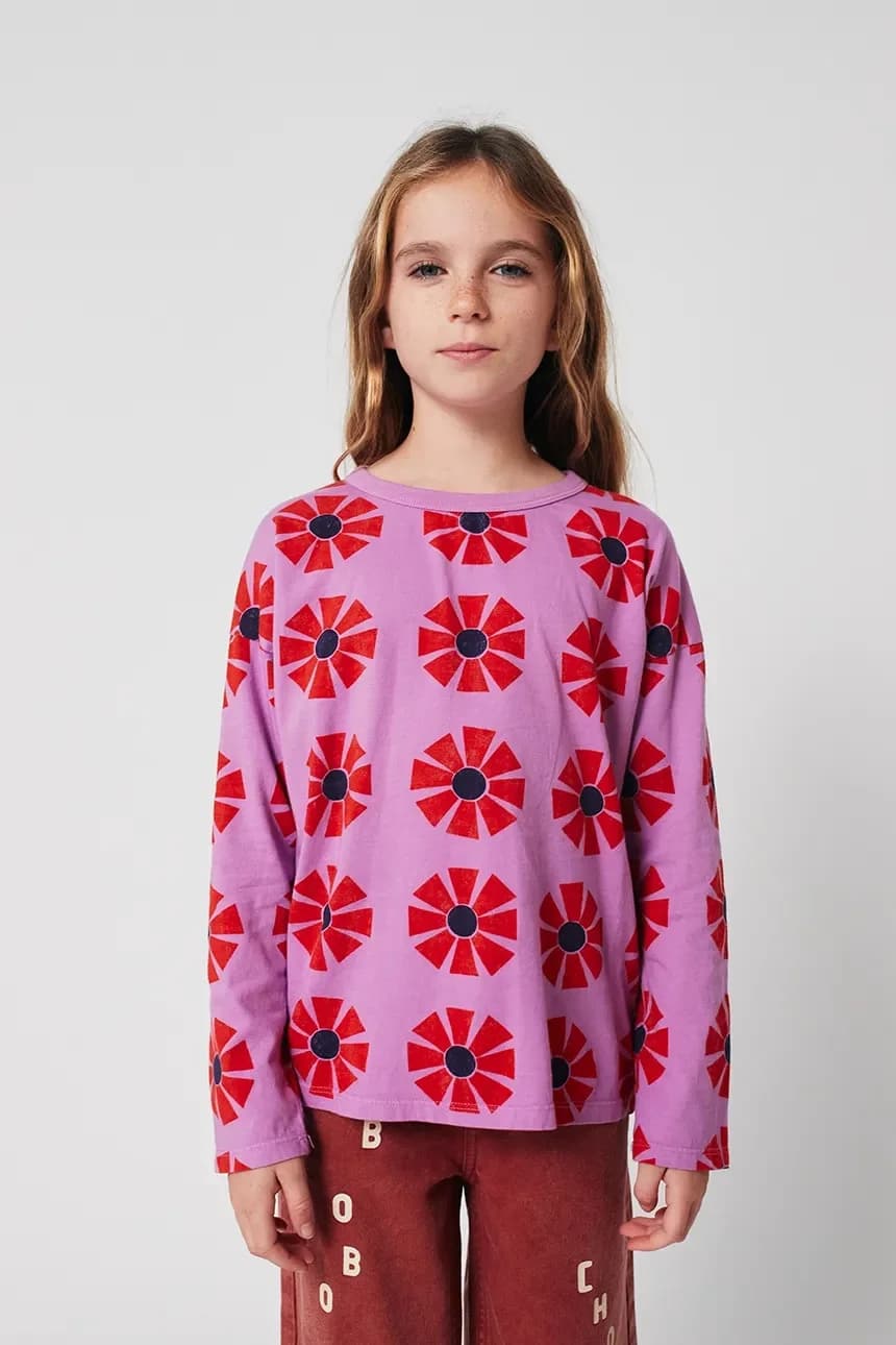 Детская хлопковая рубашка с длинными рукавами "Калейдоскоп"