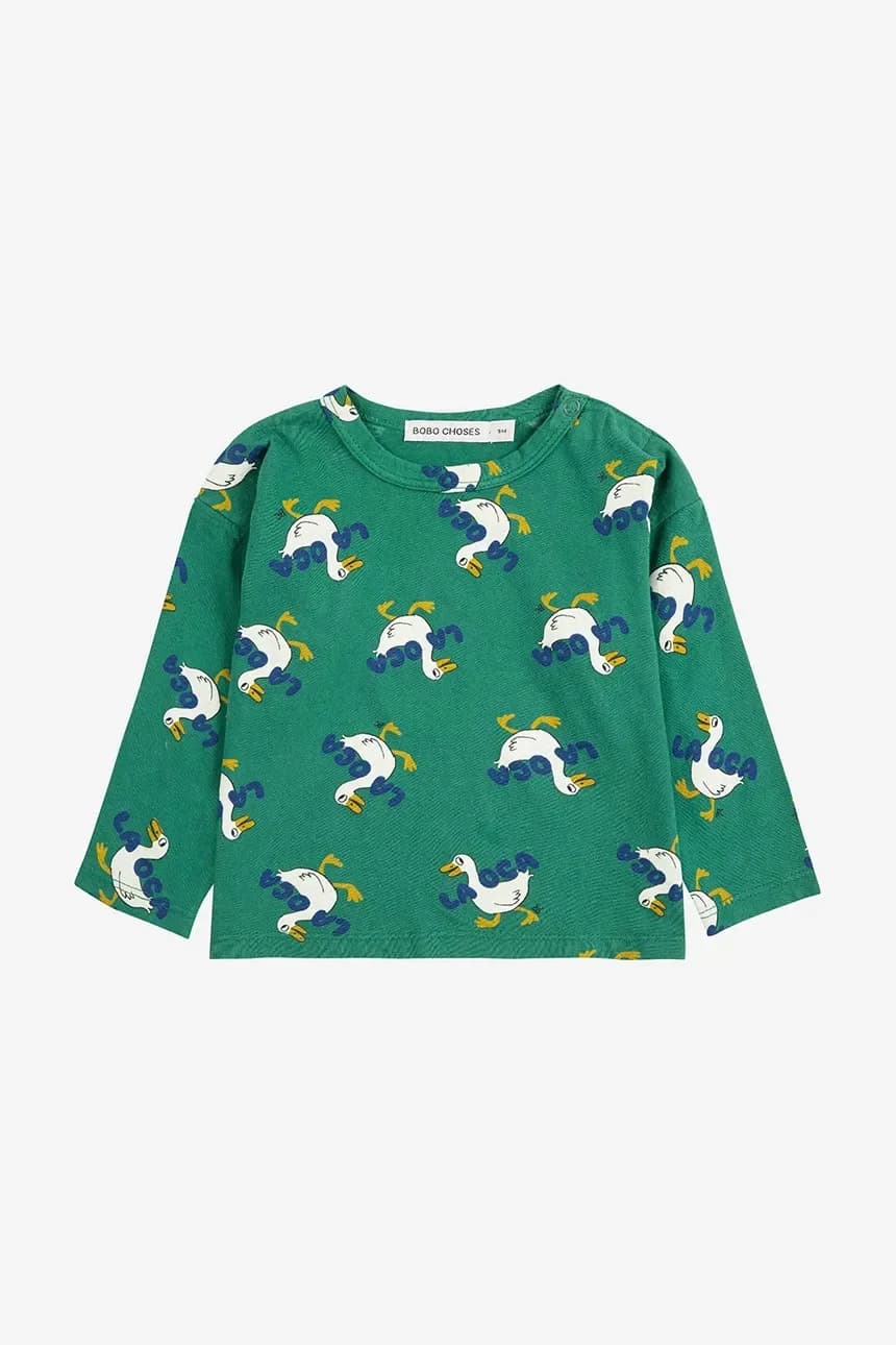 Хлопковая футболка с длинными рукавами La Oca для малышей - фото 2