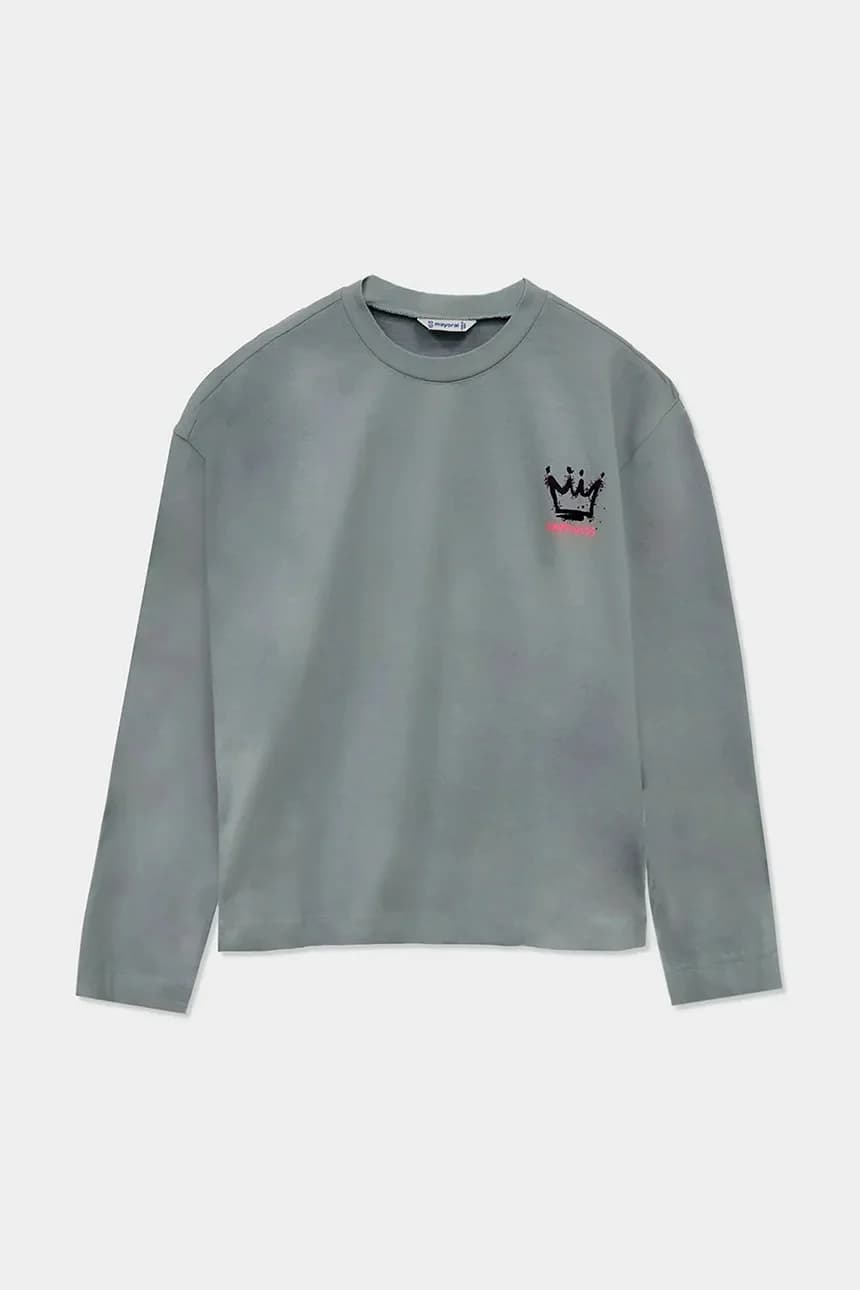 Хлопковая рубашка с длинным рукавом - фото 2