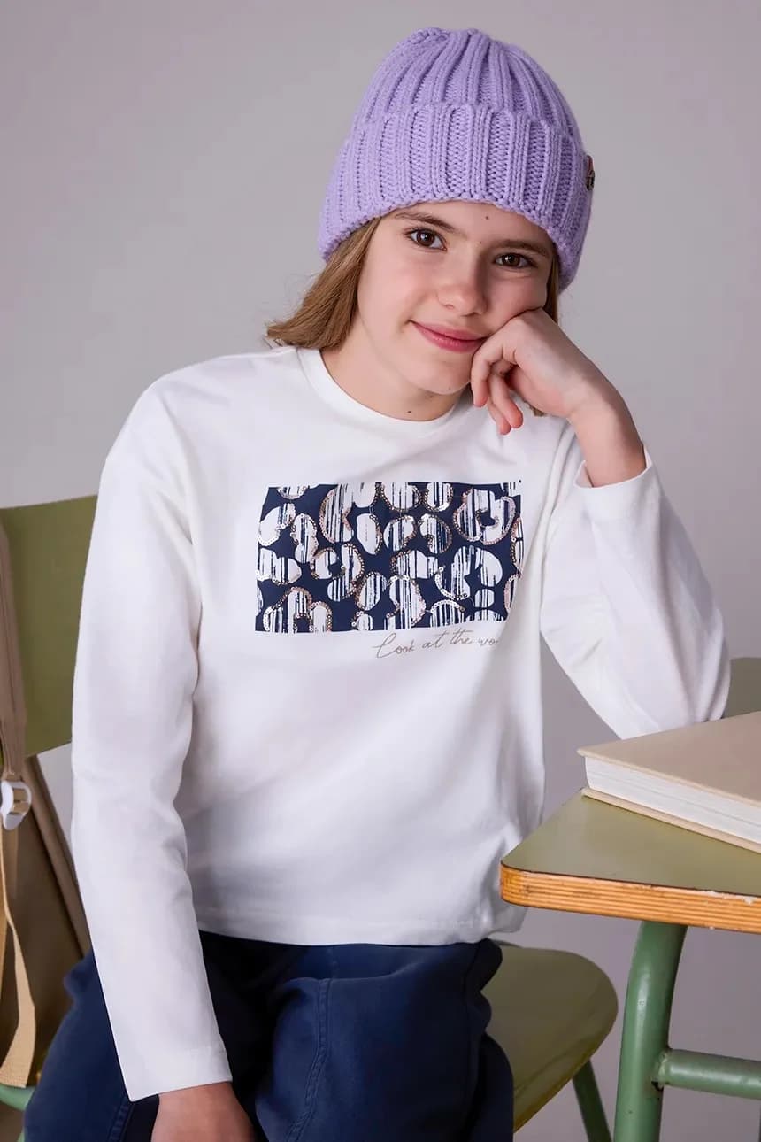 Хлопковая рубашка с длинным рукавом