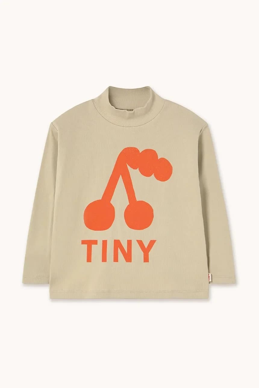 Детский хлопковый лонгслив CHERRY GRAPHIC RIB MOCKNECK