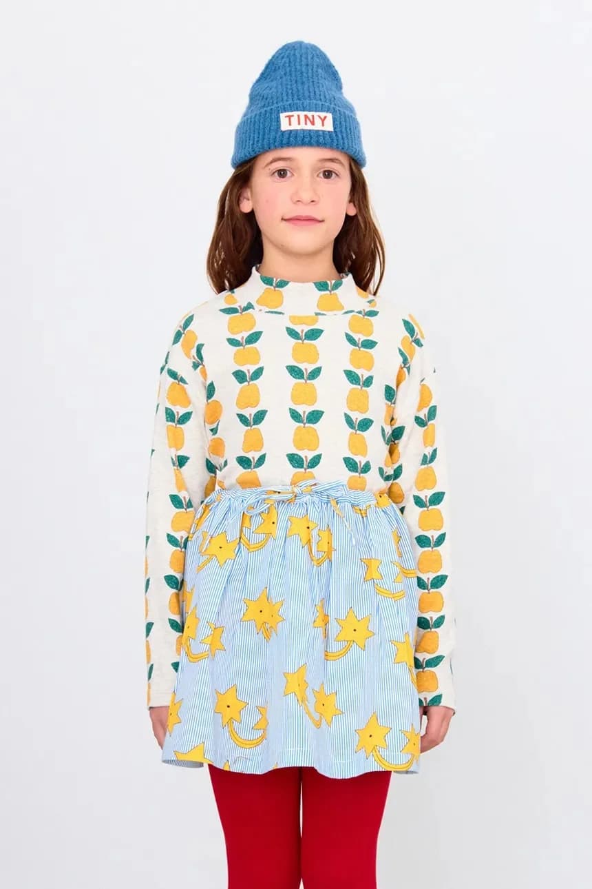 Детский лонгслив APPLES RIB MOCKNECK