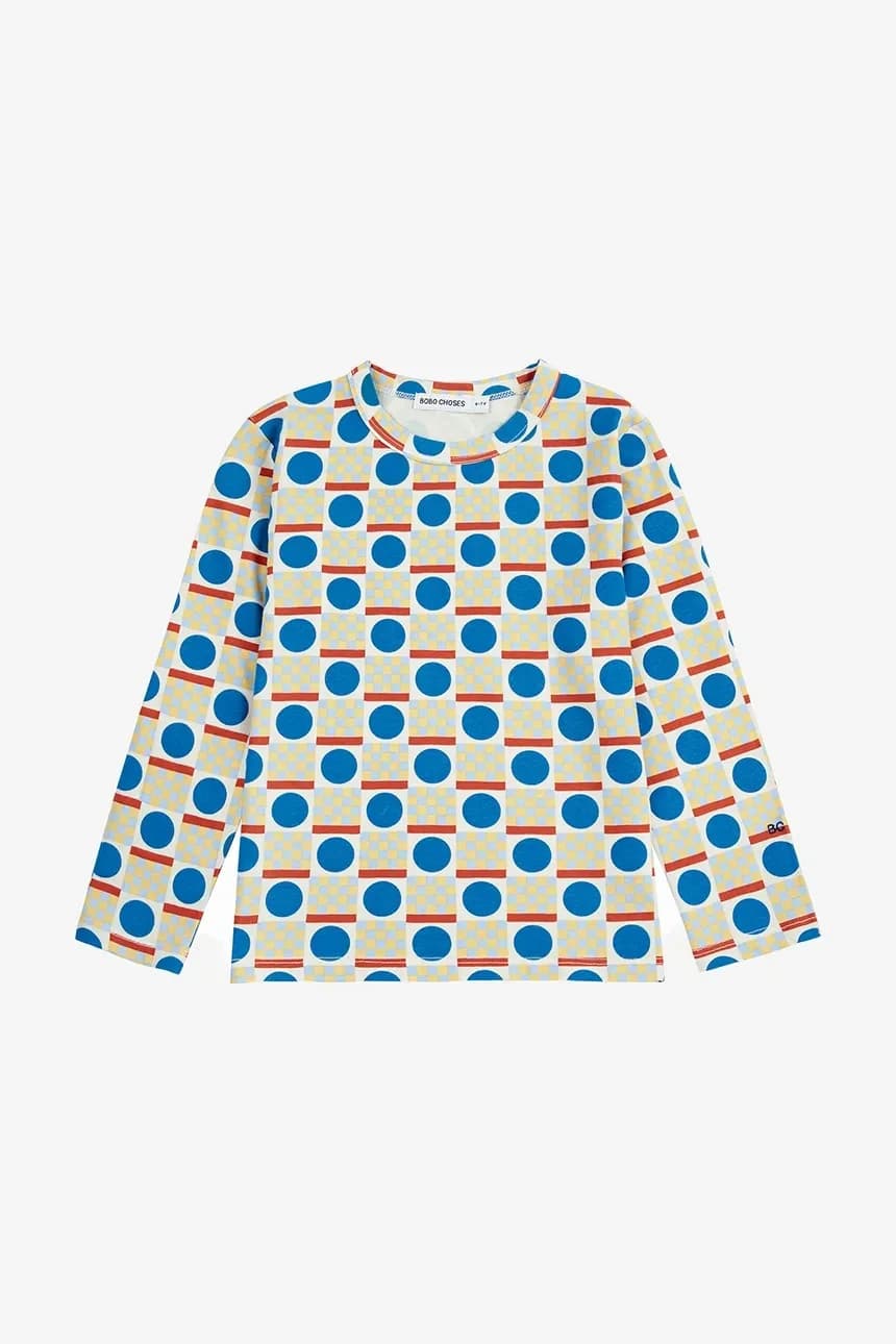 Детская хлопковая рубашка с длинными рукавами Geometric Scacs - фото 2