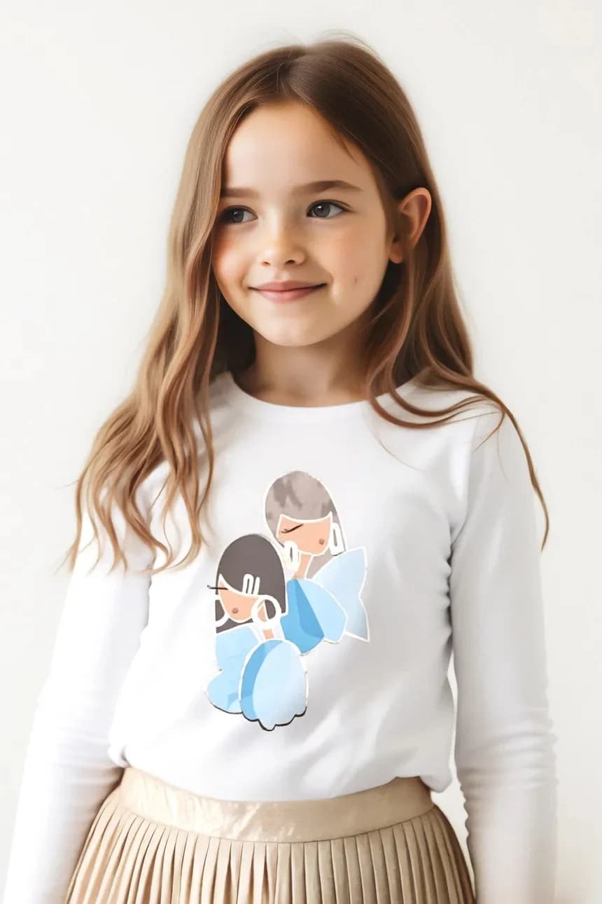 Детская хлопковая рубашка с длинным рукавом