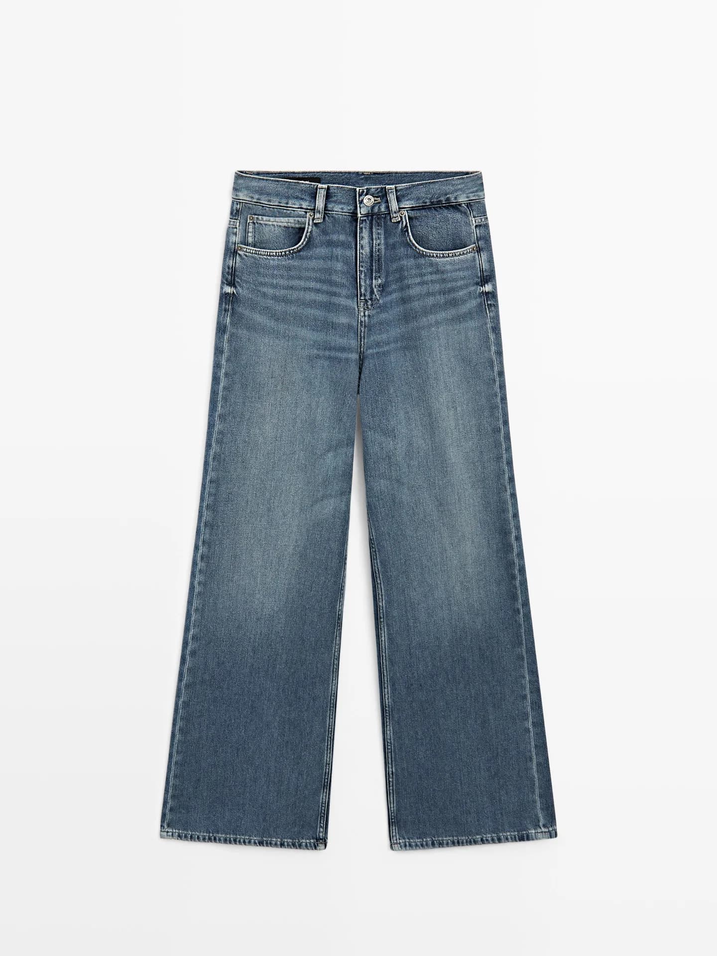 Широкие джинсы с завышенной талией - фото 3