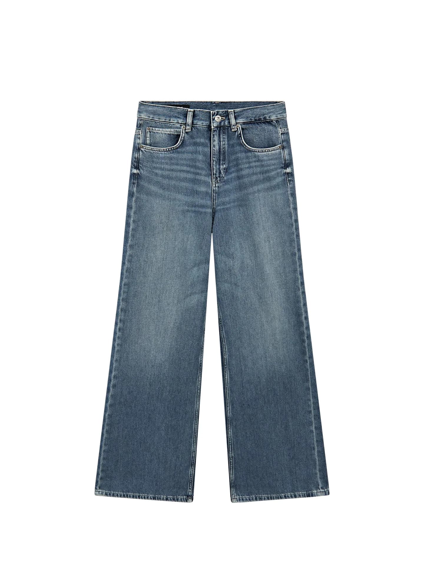 Широкие джинсы с завышенной талией - фото 4