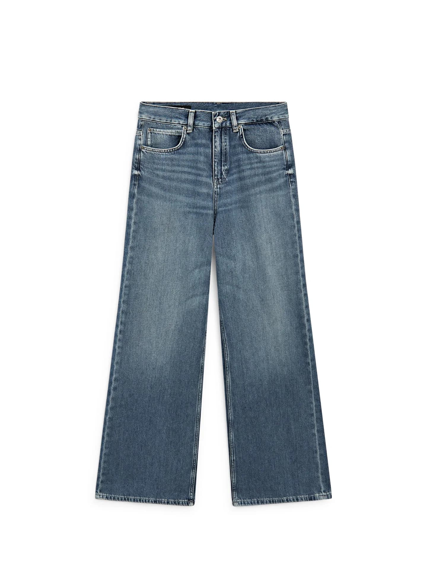 Широкие джинсы с завышенной талией - фото 7