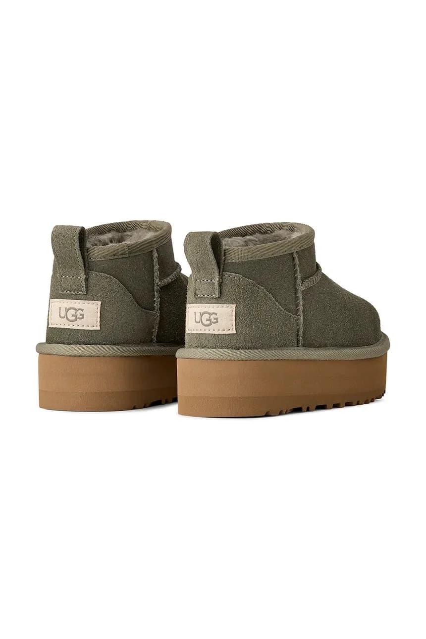 Детские замшевые зимние ботинки CLASSIC ULTRA MINI PLATFORM - фото 3