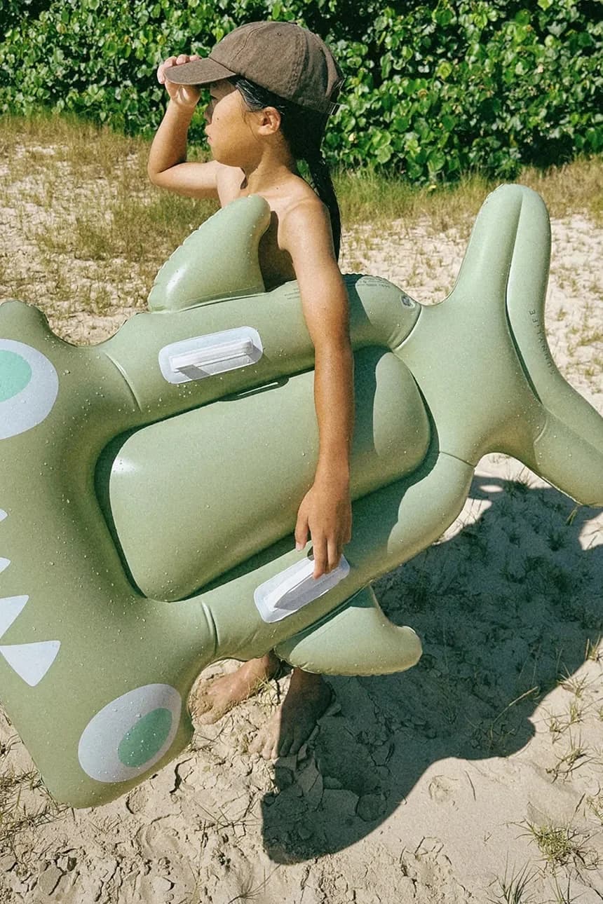 Детский надувной матрас для плавания Salty the Shark Khaki - фото 6