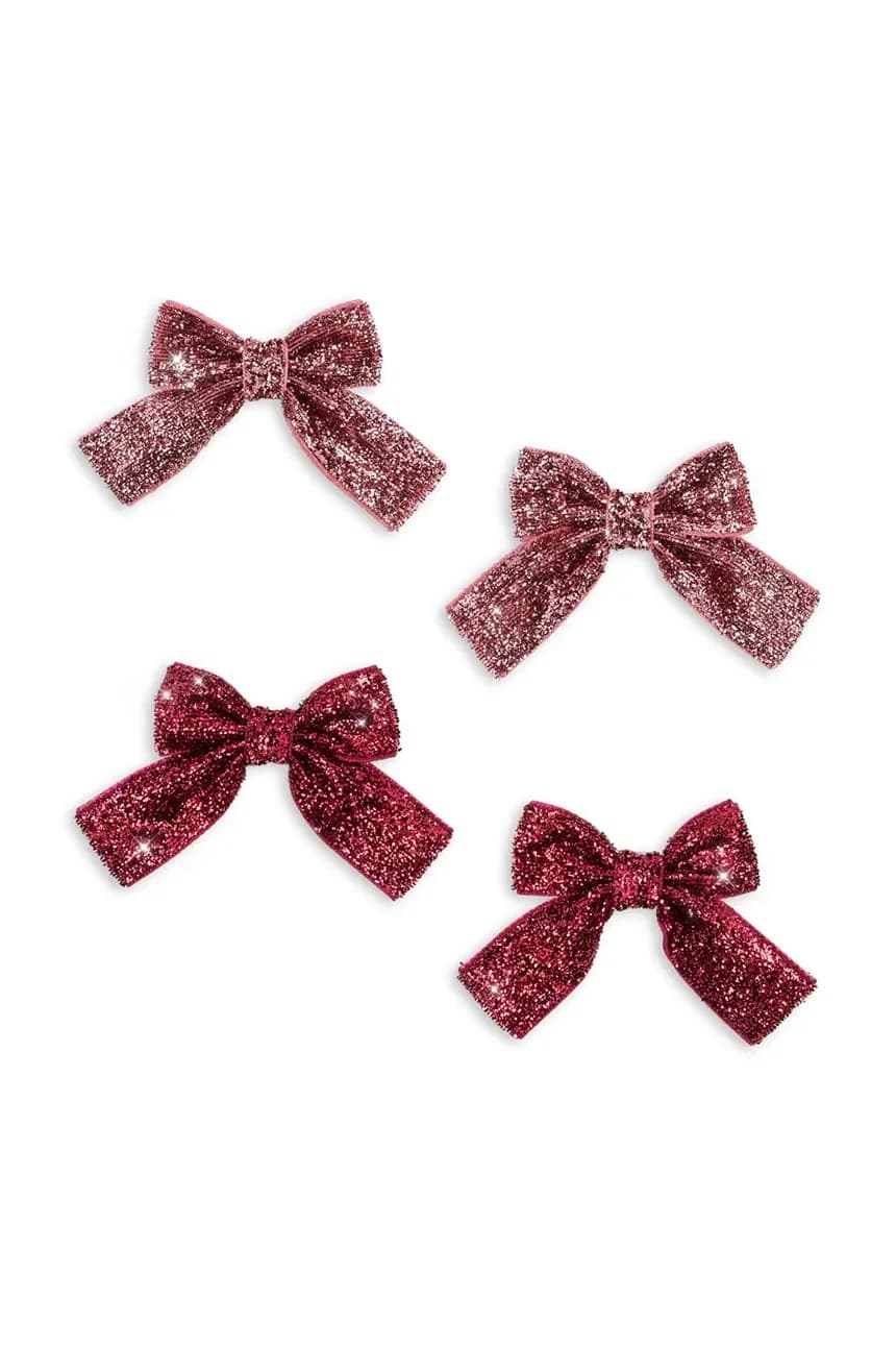 Детские заколки для волос GLITTER BOW HAIR CLIPS 4 шт. - фото 2
