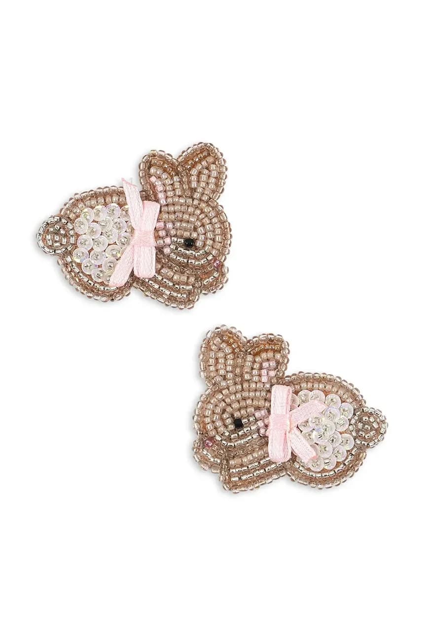 Детские заколки для волос BEADED BUNNY HAIR CLIPS 2 шт. - фото 2