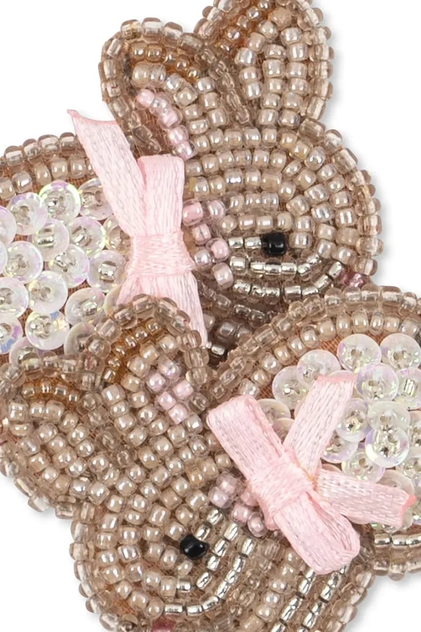 Детские заколки для волос BEADED BUNNY HAIR CLIPS 2 шт. - фото 4