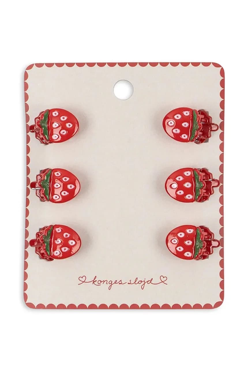 Детские заколки для волос, 6 шт. MINI FRAISE HAIR CLAWS, 6 шт.