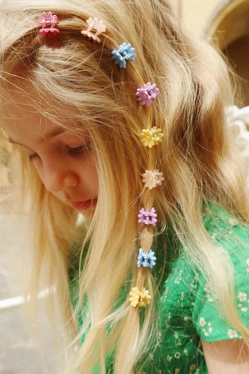 Детские заколки для волос MINI FLOWER HAIR CLAWS 10 шт.