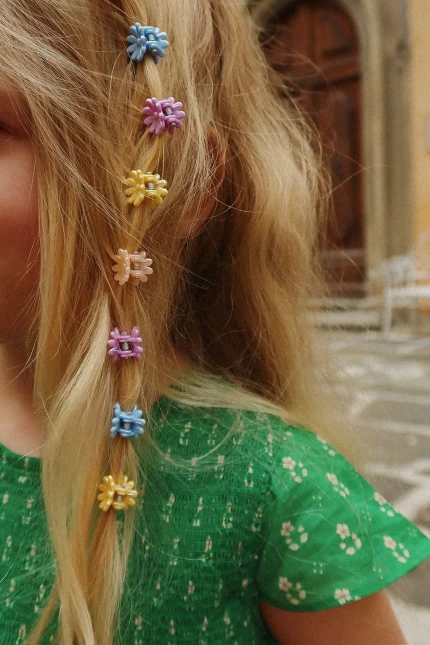 Детские заколки для волос MINI FLOWER HAIR CLAWS 10 шт. - фото 4