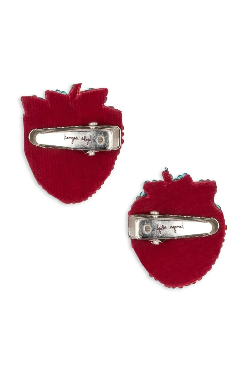 Детские заколки для волос 2 шт. ЗАЖИМ ДЛЯ ВОЛОС КЛУБНИКА С БИСЕРОМ 2 шт. - фото 3