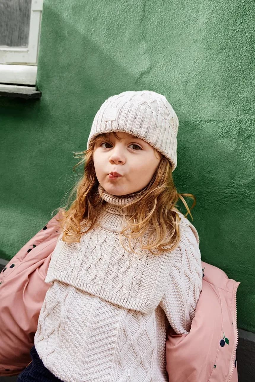 Детская хлопковая шапка Ezra Beanie с косами